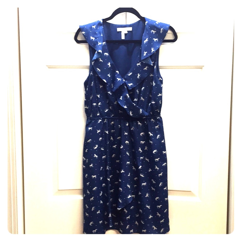 BCBG Blue Dress with horse pattern
